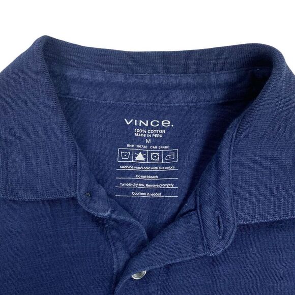 Vince Mens Dark Blue Polo Shirt size Medium - Picture 3 of 8